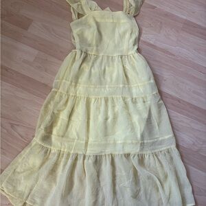 Girls Yellow Tiered Sundress